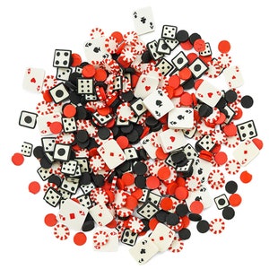 Buttons Galore Sprinkletz - Peças de argila de polímero The Gambler para artesanato