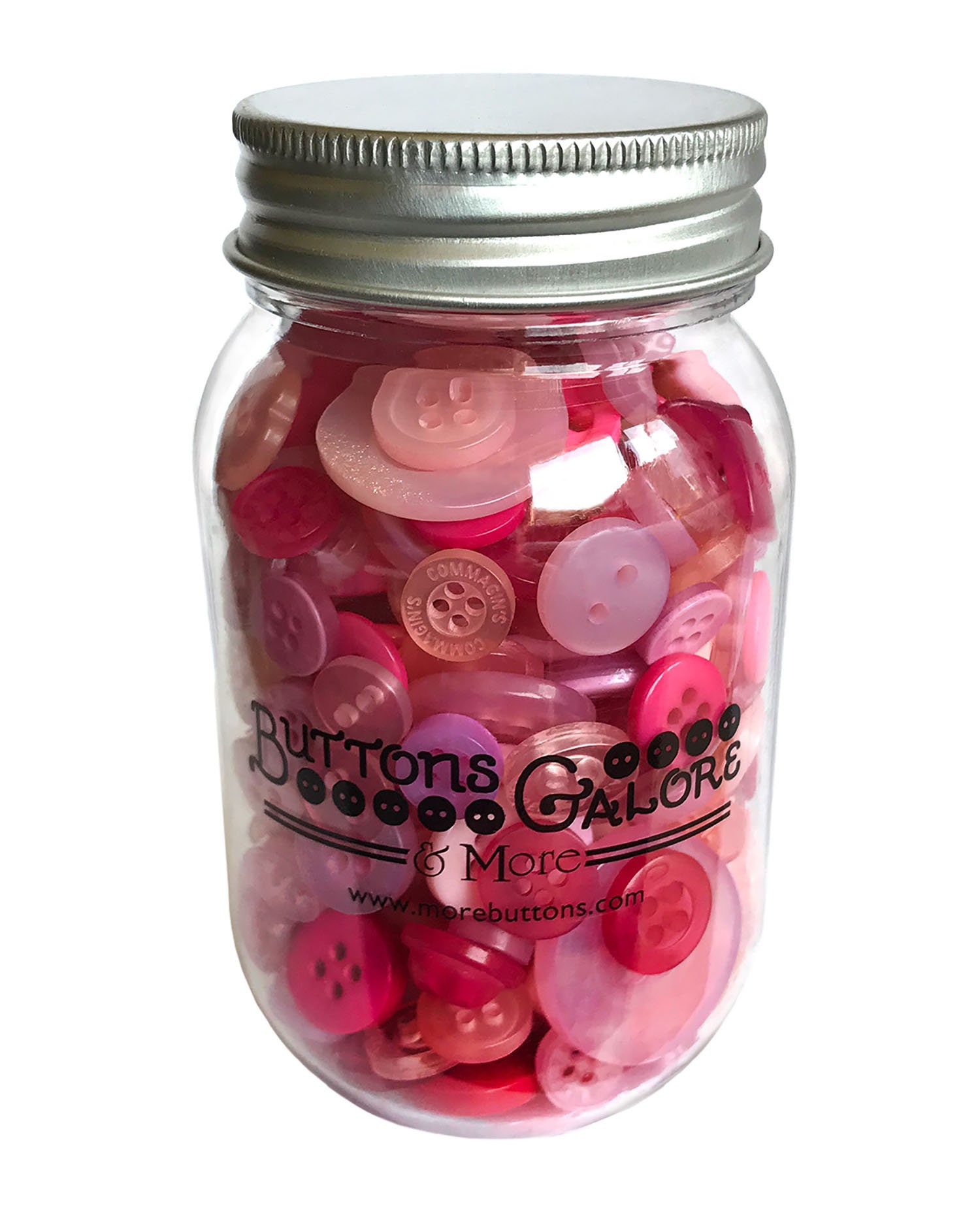 Pulsanti Galore Mason Jar – 200 Bottoni Color Pompelmo Rosa Fatti A Mano