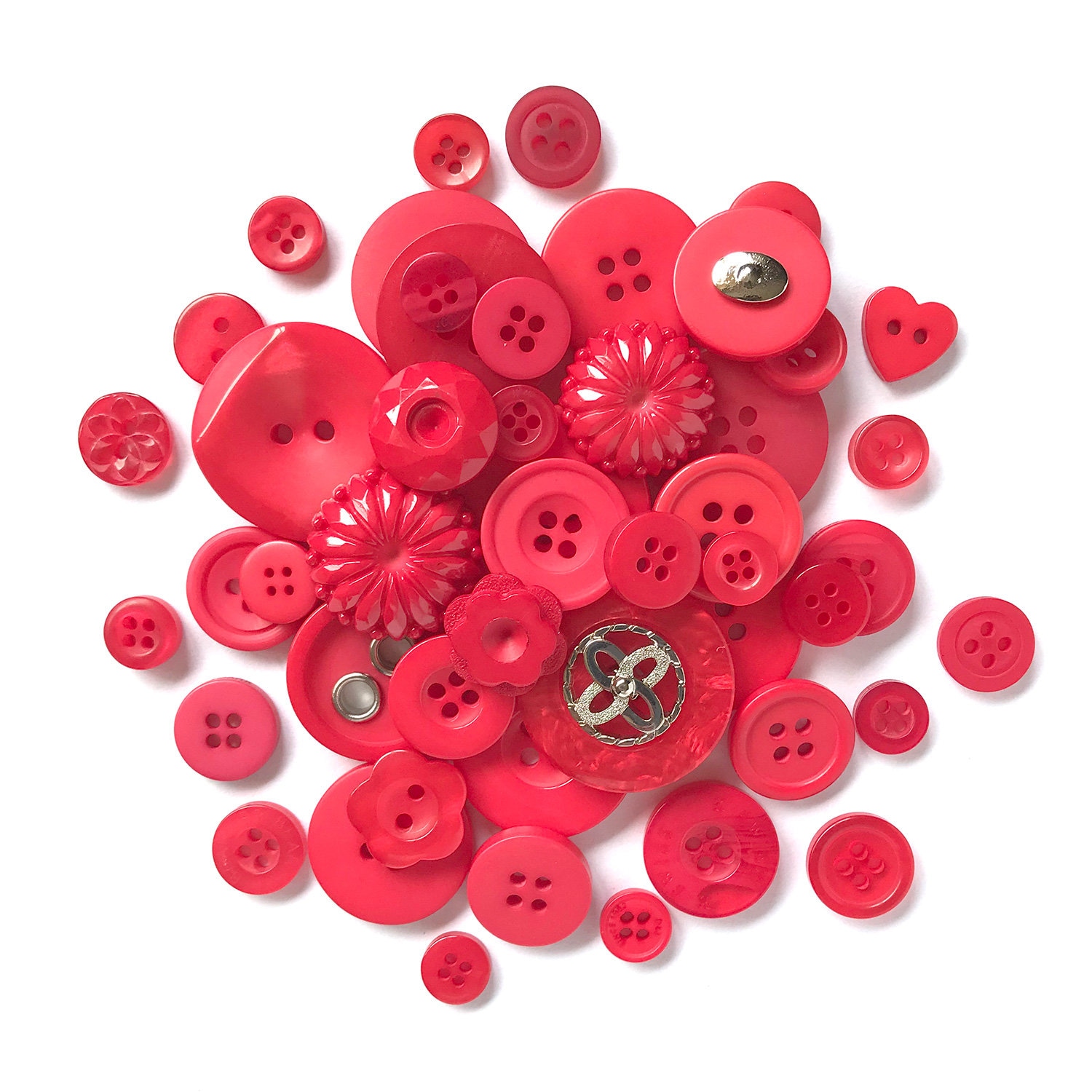 Buttons Galore Red Haberdashery Craft & Sewing Buttons - 4.5 Oz Bag of ...