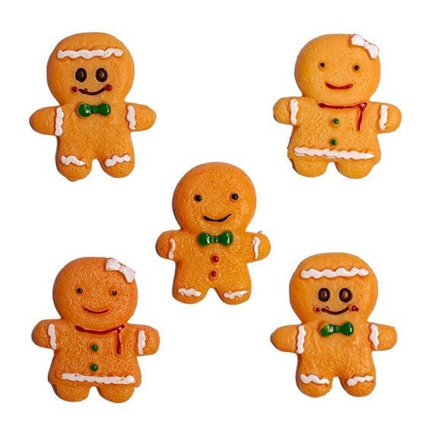 Soft Baked Gingerbread Flat Back Embellishment Set - Buttons Galore Flatbackz