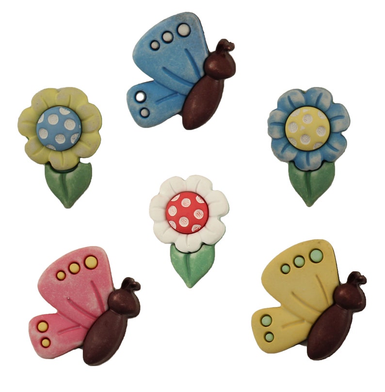 hand dyed and hand painted craft /& fashion buttons Buttons Galore Spring Fling assortment of 3D Set of Six Cards