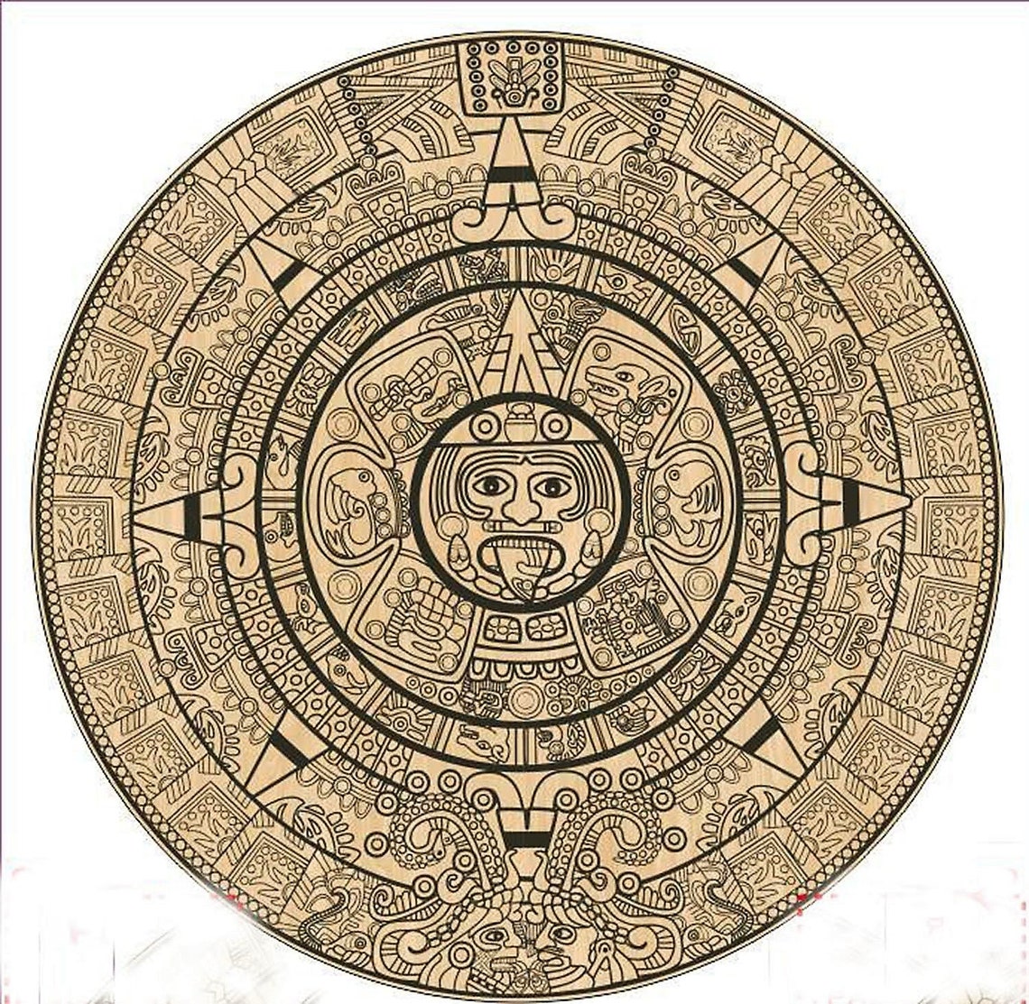 DXF Maya Calendar Maya Civilization Panel 3D Model for CNC 3D | Etsy