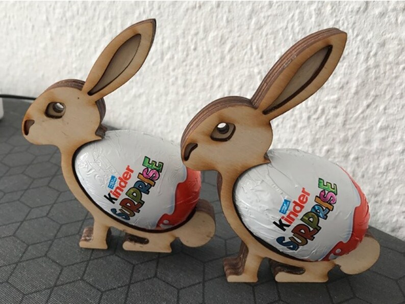 Download DXF Easter Bunny Modern Design Egg Holder Vector Cutting ...