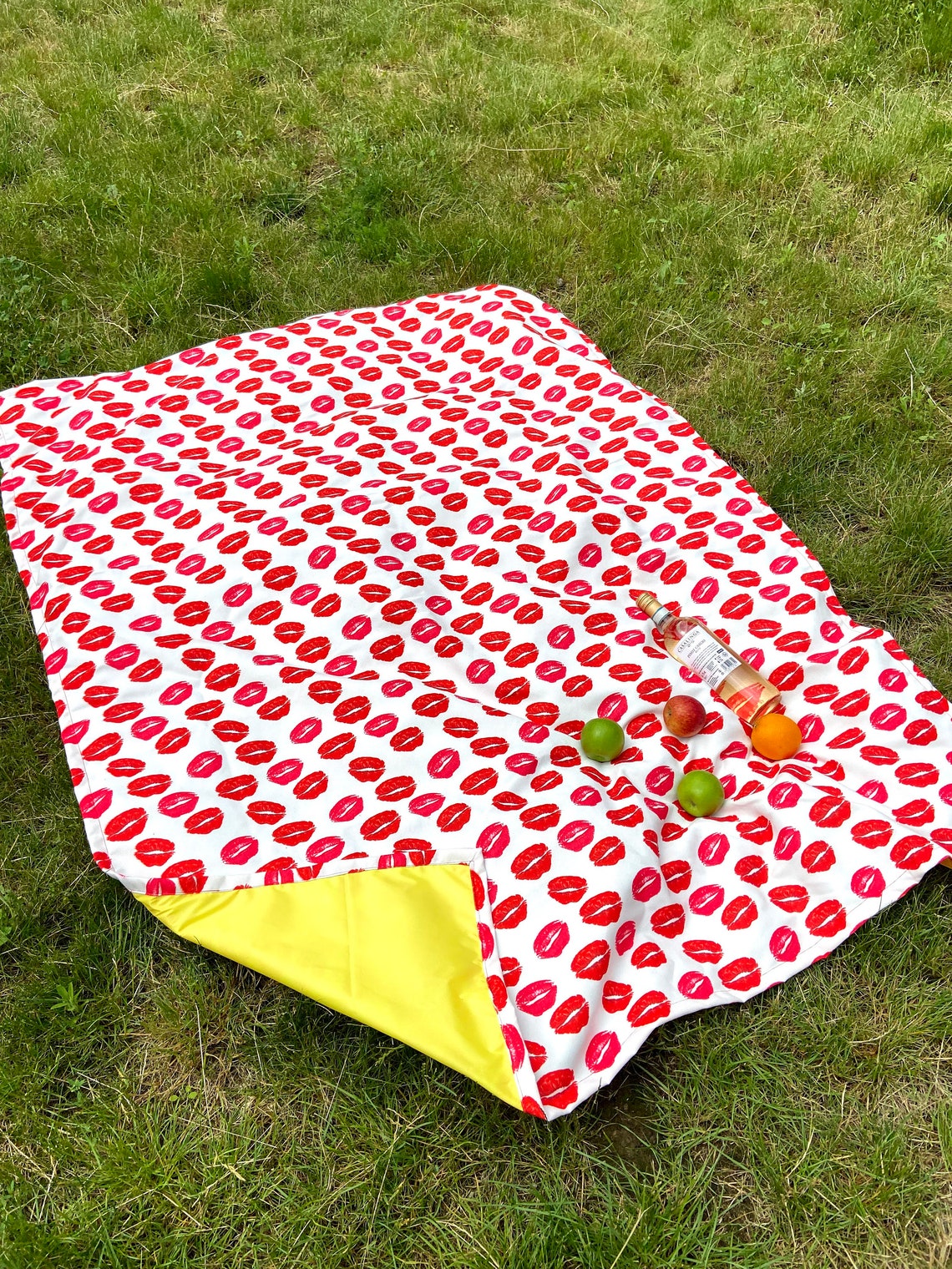 Picnic waterproof blanket mat rug large canvas printed red Etsy