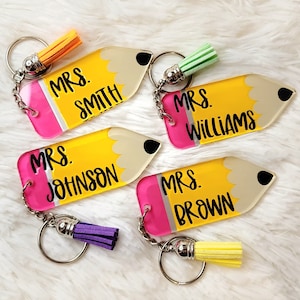 Custom Teacher Pencil Keychain image 2