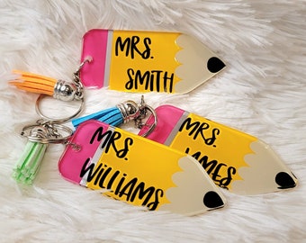 Custom Teacher Pencil Keychain