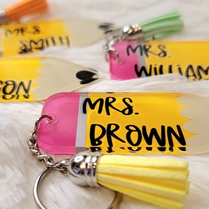 Custom Teacher Pencil Keychain image 3