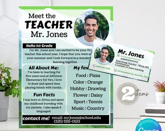 Mountains - Meet the Teacher + Digital Signature - Back to School - Editable - Personalize -  Printable Flyer - Digital Download - Colorful