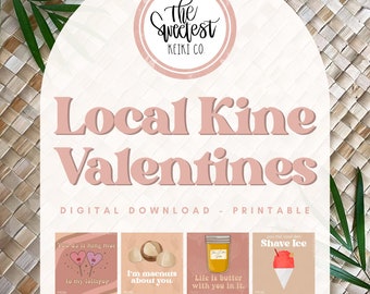 Local Kine Valentine Gift Tags // Printable Gift Tags // Hawaii Inspired Valentine's Day Tag