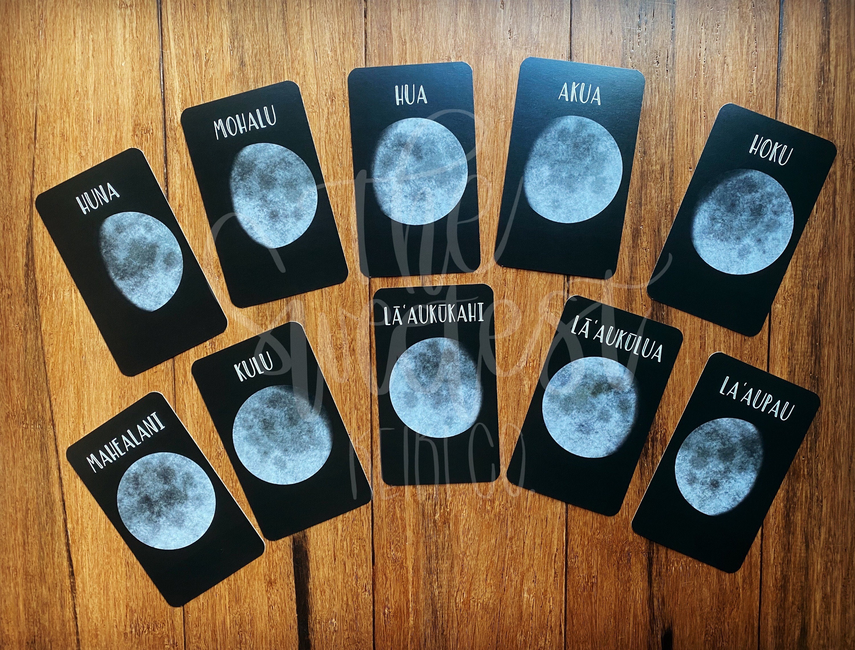 Hawaiian Moon Phase Flash Cards // Moon Phases // Flash Cards Etsy
