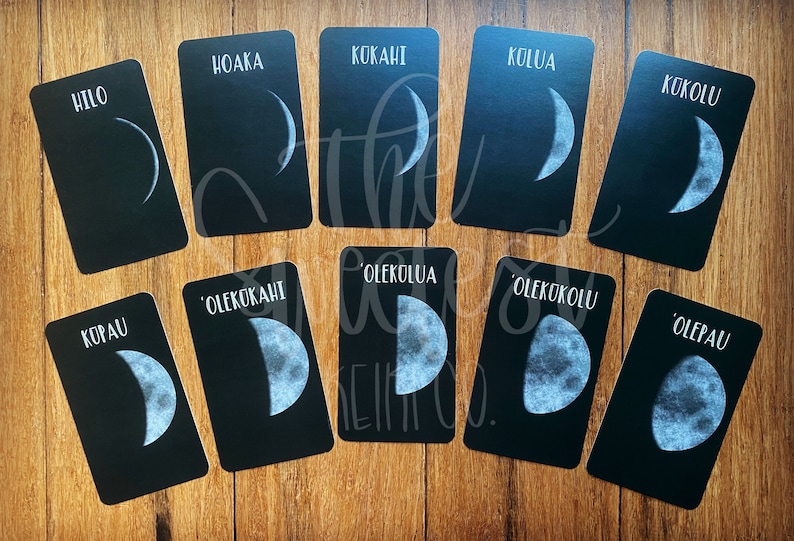 Hawaiian Moon Phase Flash Cards // Moon Phases // Flash Cards - Etsy