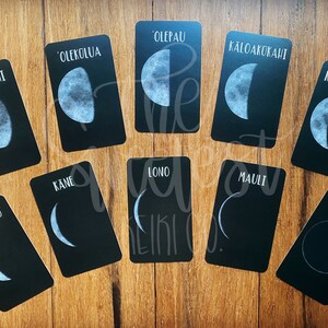 Hawaiian Moon Phase Flash Cards // Moon Phases // Flash Cards - Etsy
