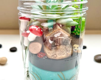Cottagecore Sensory Jar | Play Dough Sensory Kit | Fairy Garden Sensory Activity | Busy Box | Faerie | Goblincore
