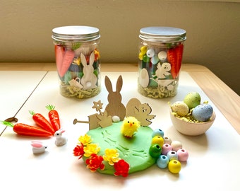 Easter Sensory Jar | Play Dough Sensory Kit | Spring Sensory Activity | Easter Basket Filler | Toddler Gift | Busy Box