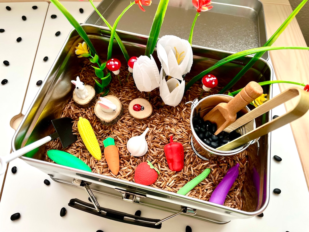 Garden Sensory Bin | Sensory Rice Kit | Vegetable Harvest | Flower ...