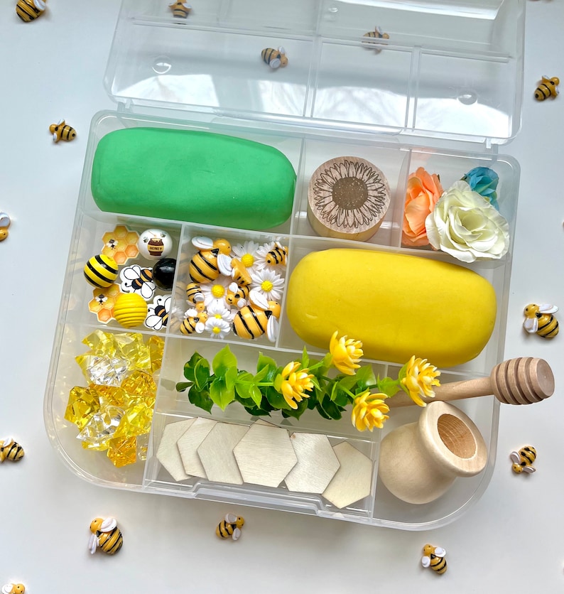 Honey Bee Sensory Kit | Play Dough Sensory Bin | Pollinator | Toddler ...