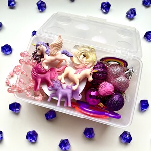 Unicorn Mini Sensory Bin | Play Dough Sensory Kit | Toddler Gift | Busy Box