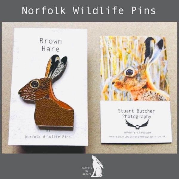 Brown Hare Enamel Pin Badge - Norfolk Wildlife