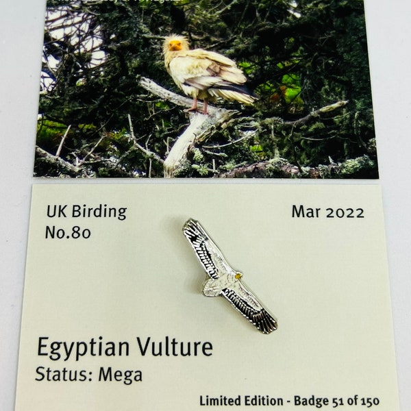 Egyptian Vulture - No.80 - UK Birding - Enamel Pin Badge