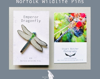 Emperor Dragonfly - #10 - Enamel Pin Badge - Norfolk Wildlife