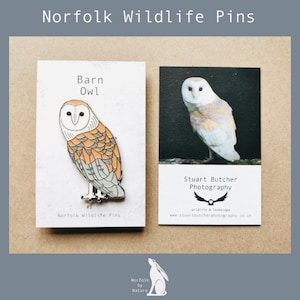 Barn Owl Enamel Pin Badge - Norfolk Wildlife