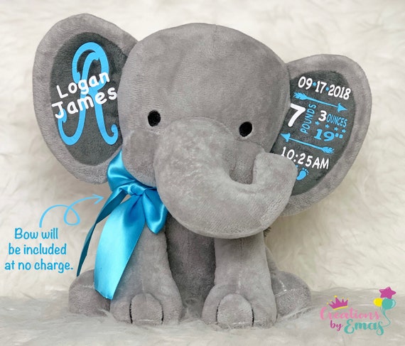 personalized stuffed elephant for baby
