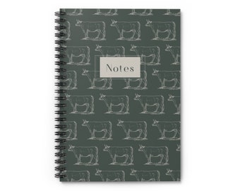 Cattle Farm Western Spiral Notebook - Ruled Line (Green)