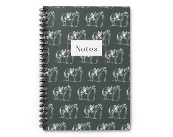 Saddle Horse Western Spiral Notebook - Ruled Line (Green)