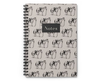 Saddle Horse Western Spiral Notebook - Ruled Line (Beige)
