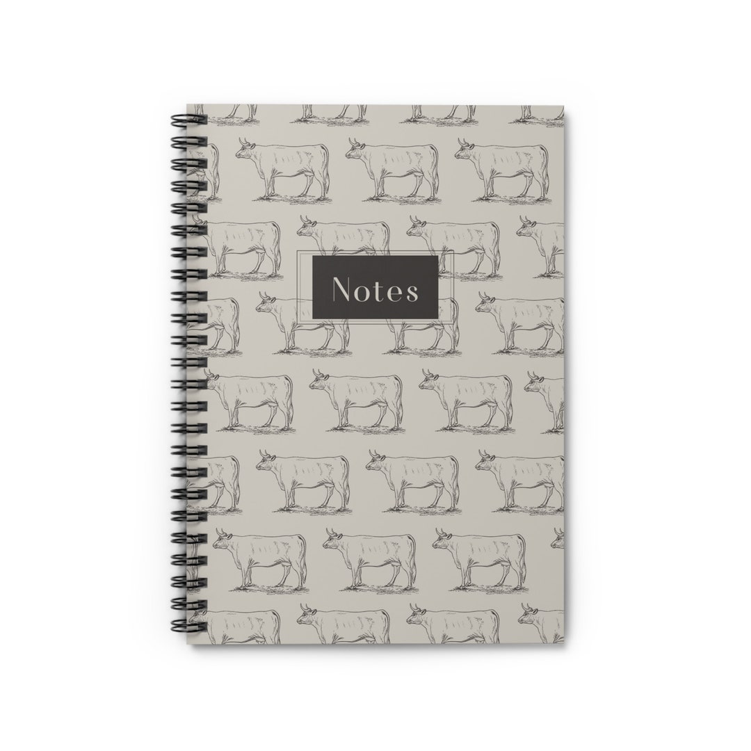 Rural Line Note Book Cattle Farm Western Spiral Notebook - Ruled Line (beige) - Etsy