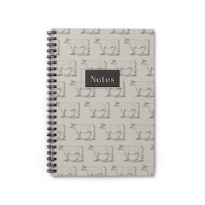 Cattle Farm Western Spiral Notebook - Ruled Line (Beige)