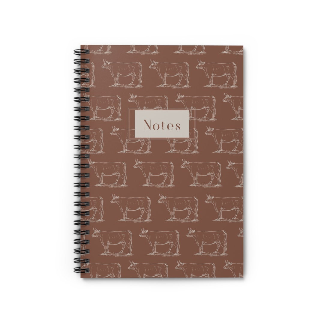 Rural Line Note Book Cattle Farm Western Spiral Notebook - Ruled Line (rust) - Etsy