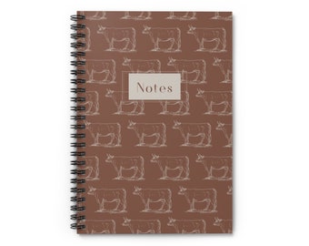 Cattle Farm Western Spiral Notebook - Ruled Line (Rust)