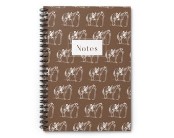 Saddle Horse Western Spiral Notebook - Ruled Line (Brown)