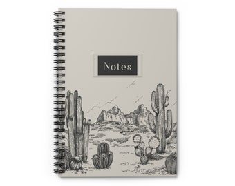 Western Desert Cactus Spiral Notebook - Ruled Line