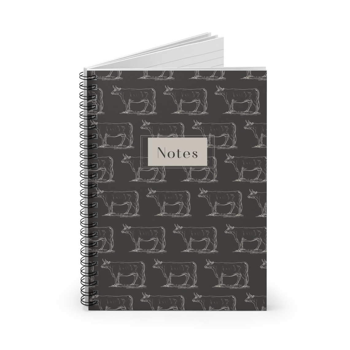 Rural Line Note Book Cattle Farm Western Spiral Notebook - Ruled Line (grey) - Etsy