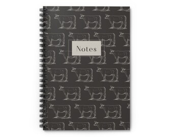 Cattle Farm Western Spiral Notebook - Ruled Line (Grey)