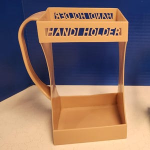 Beige Brown Handi Holder Kitchen gadgets Kitchen Decor 70s