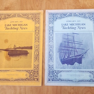 Januar 1929 Lake Michailyachting Nachrichten und Februar 29 Ausgabe Verkauf Vorteile Non-Profit Maritime Erbe Allianz Sailor Geschenk
