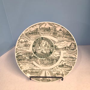St. Clair Michigan Centennial 1858 - 1958 Souvenir Kettlesprings Vintage Plate