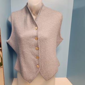 Vintage klein vest van gekookte wol voor volwassenen in geigerstijl