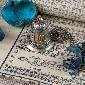 Working Brass-plated Copper Tibetan Buddhist  Bell -- includes ball-chain and storage bag