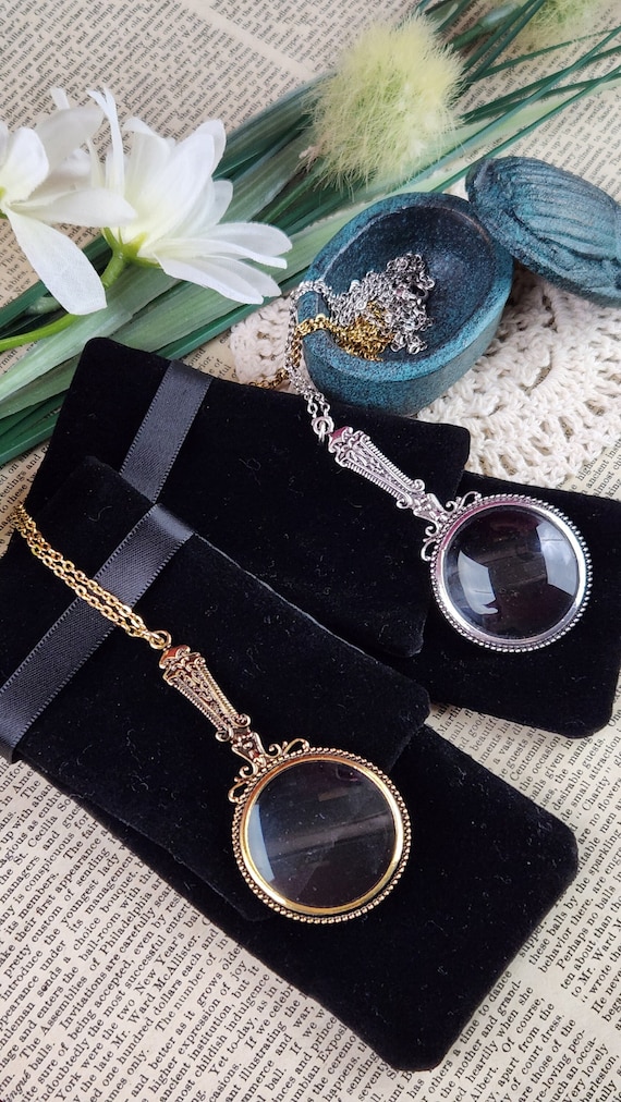 Magnifying Glass Necklace Brass Vintage Pendant Victorian Pendant Ornate Magnifying  Lens -  Israel