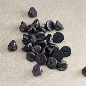 Bag of 20 Rubber Pin Backs, replace missing or metal pin backs