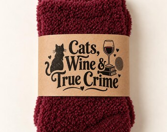 True Crime Fuzzy Socks, Funny Murder Mystery Lover Gift, Cozy Socks with Sarcastic Sayings