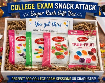 College Care Package, graduation present, Candy Gift Box, Exam Study Care Package, College Student Gift, Finals Week Snack Box