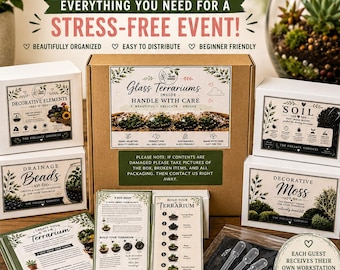 Corporate Team building kit activity, Bulk DIY Terrarium Kits, Employee Appreciation, Office Workshop Conference Favor, Corporate Event *