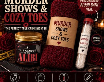 True Crime Socks Gift for Her, Funny Murder Mystery Socks, Cozy Gift for True Crime Lover, Crime Show Lover Gift, Murder Show Socks Pod Cast