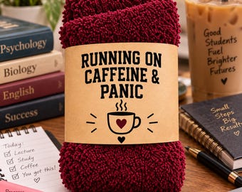 Funny Study Socks Gift for College Students | Cozy Fuzzy Socks for Finals, Homework & Exam Week, College Care package Home sick