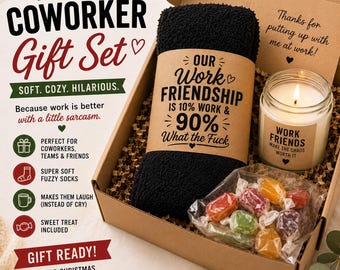 Funny Coworker Gift, Work Bestie Gift, Fuzzy Socks, Coworker Christmas Gift, Funny Office Gift, Secret Santa Gift for Coworker